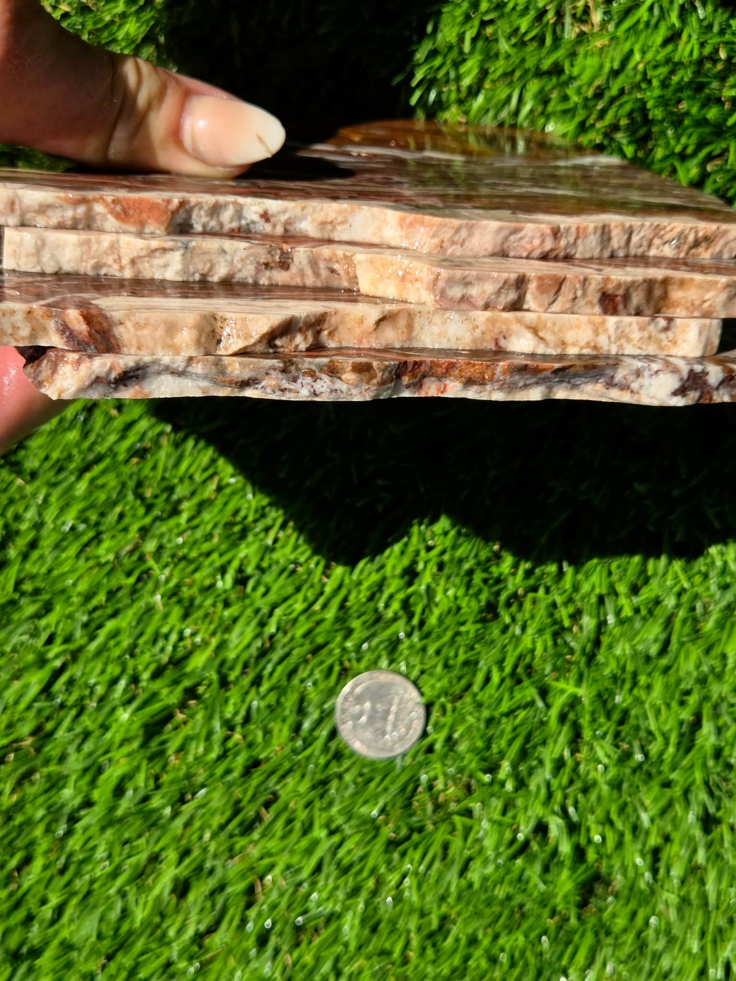 Banded Brecciated Jasper with Agate Slabs O686–689