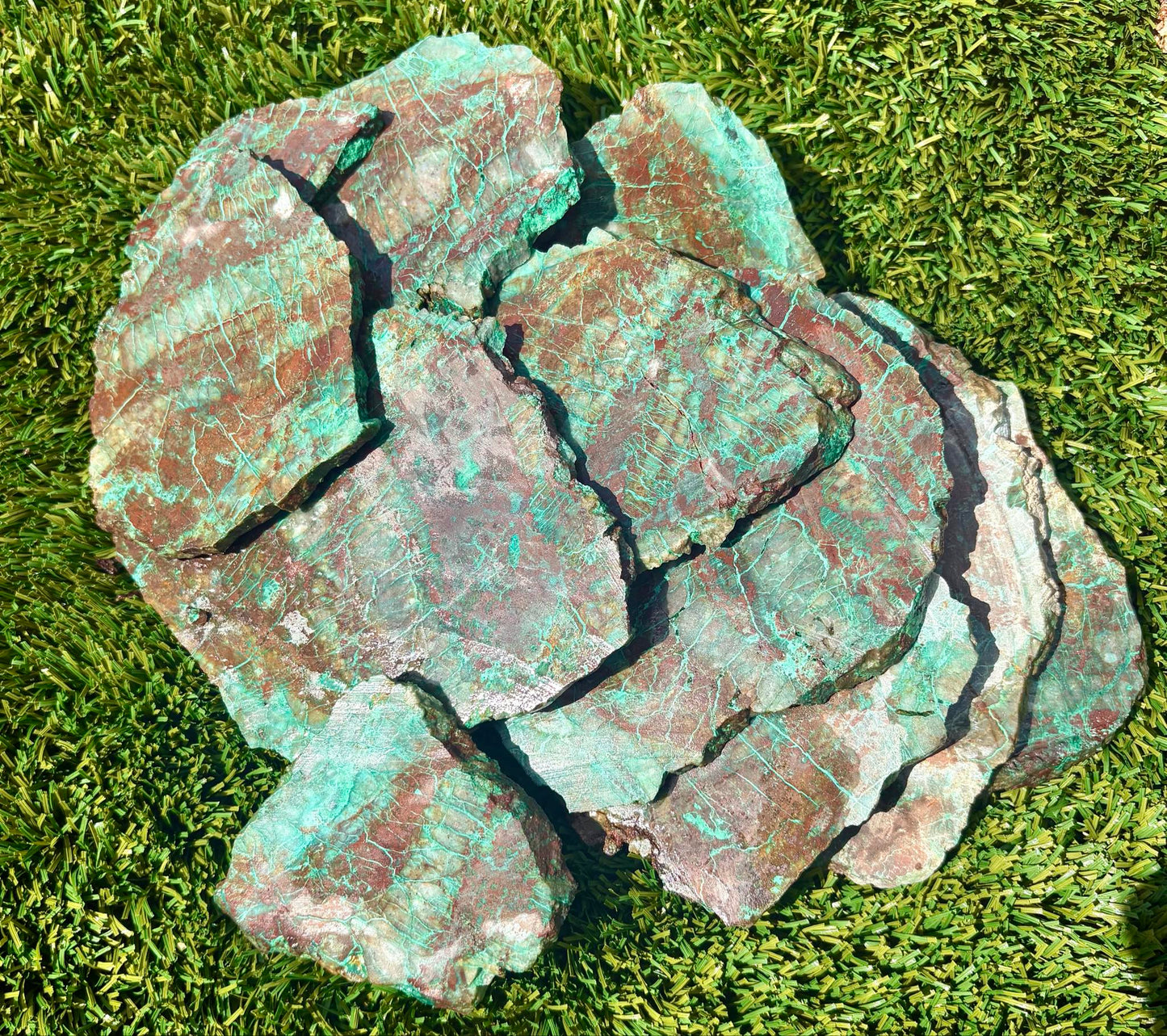 Globe Chrysocolla Cubrite and Hematite