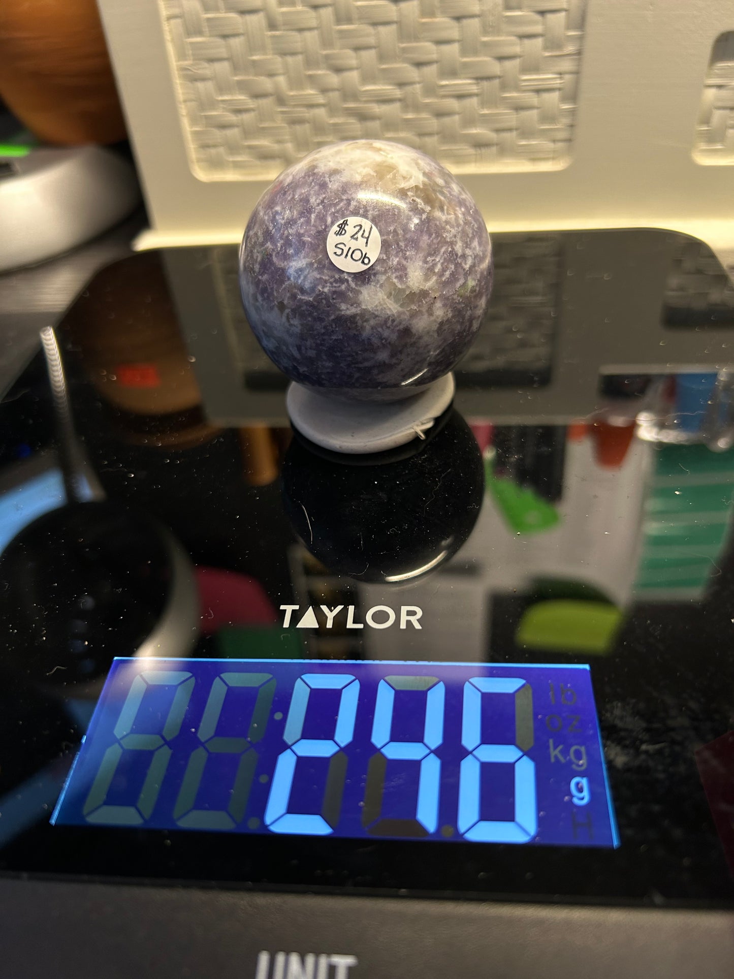 Purple Lilac Lepidolite Crystal Spheres 246g-556g