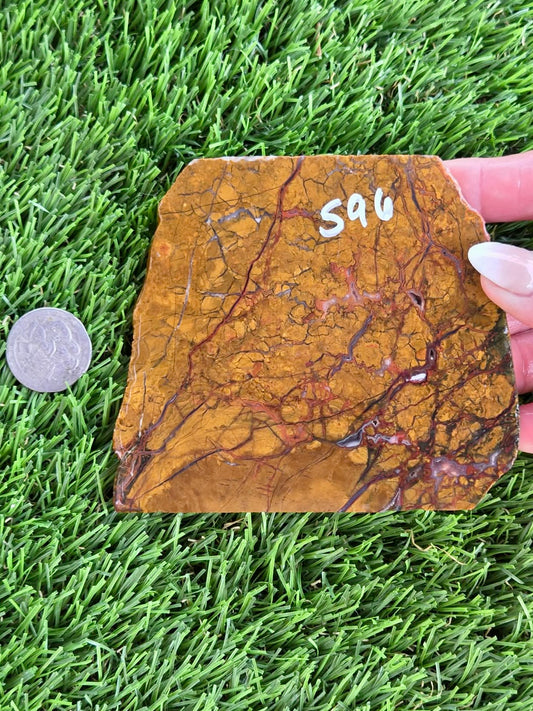 Golden Brecciated Jasper with Agate Veins M596-598