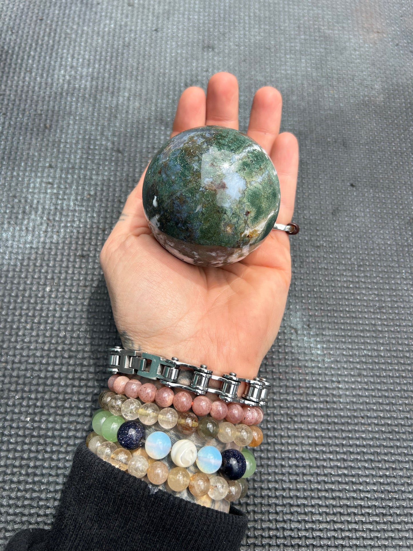 Moss Agate Crystal Sphere