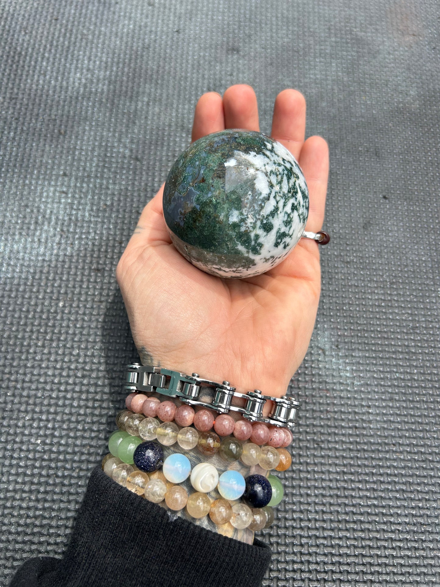 Moss Agate Crystal Sphere