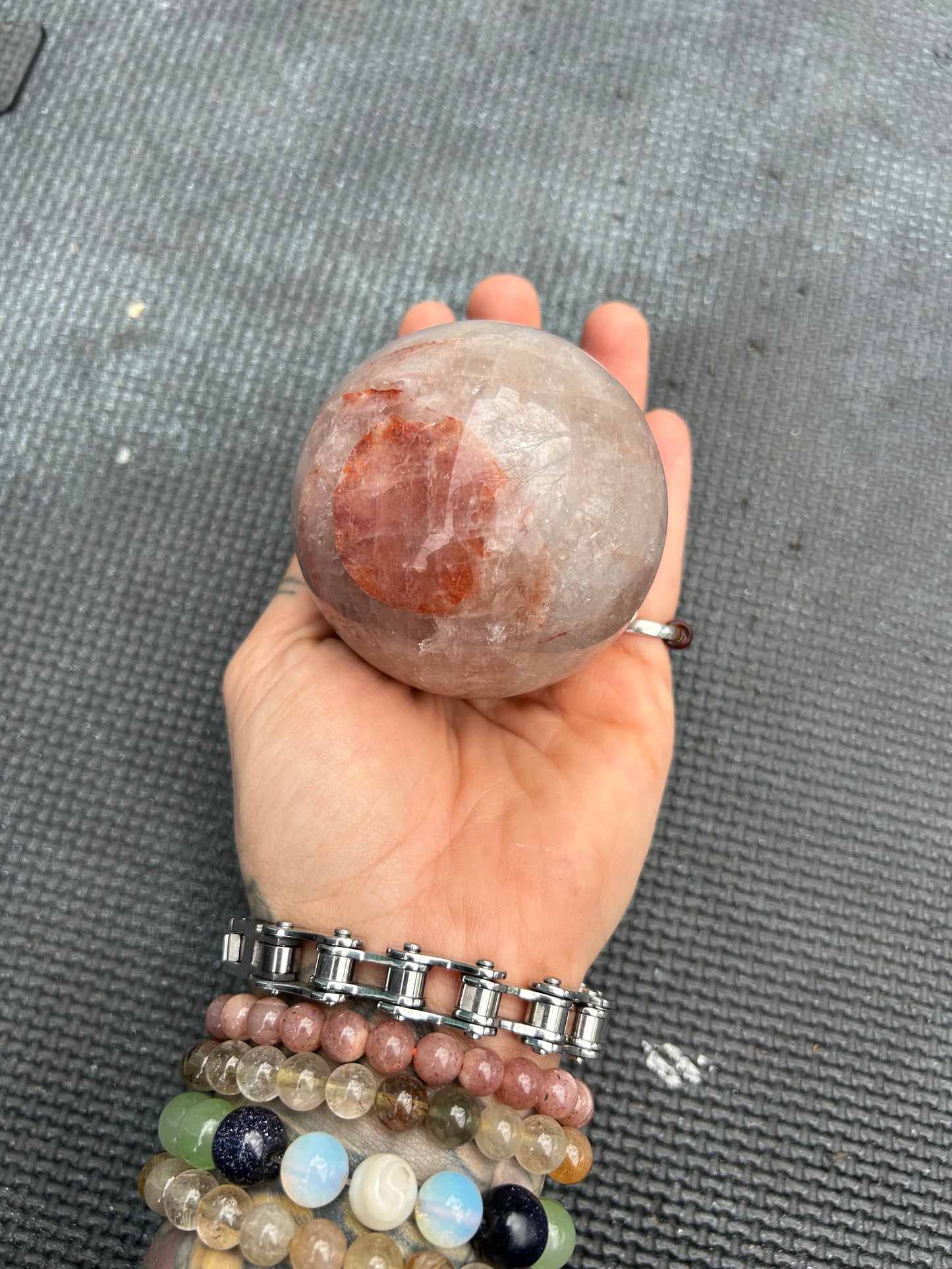 Fire Quartz Crystal Sphere