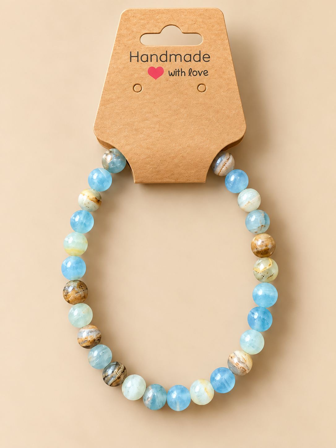 Aquatine Lemurian Calcite Bracelet – 6mm