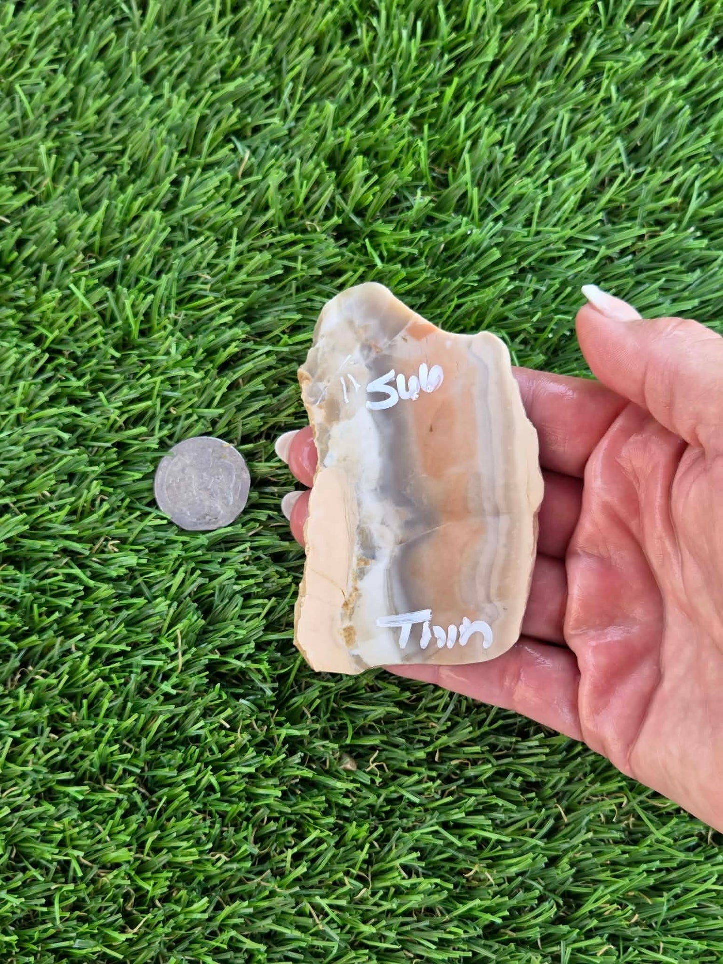 Brecciated Chalcedony Agate – Peach/Pastel Slabs L563-566