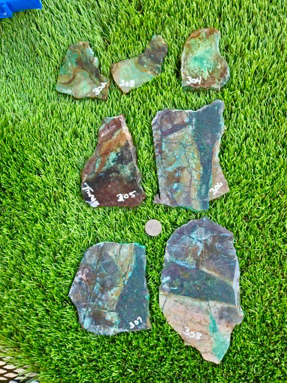 Copper & Malachite Matrix Slabs F302-308