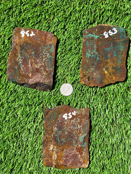 Planet Mine Chrysocolla & Malachite Slabs R852–854