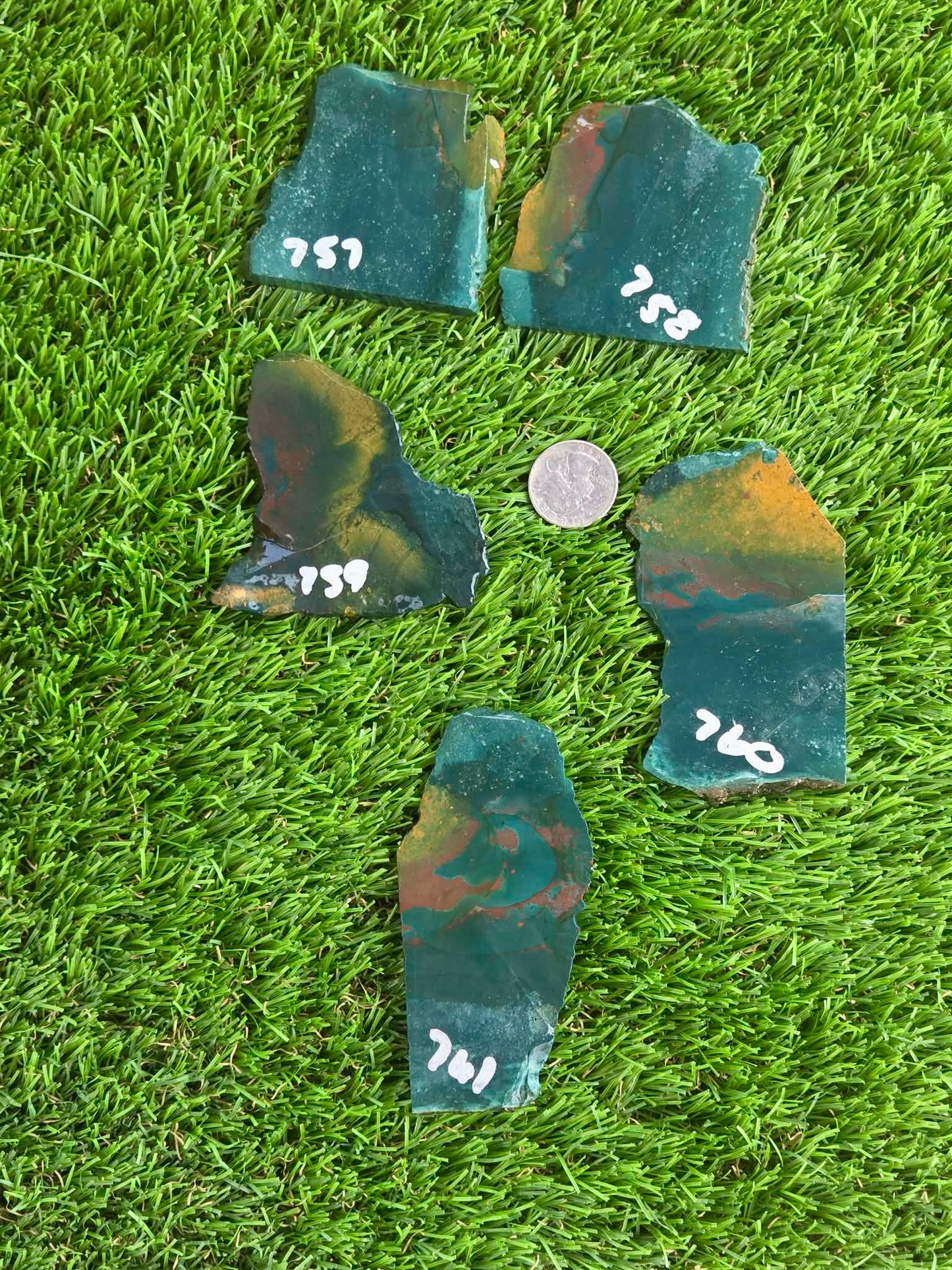 Indonesian Bloodstone Jasper Slabs O756-761