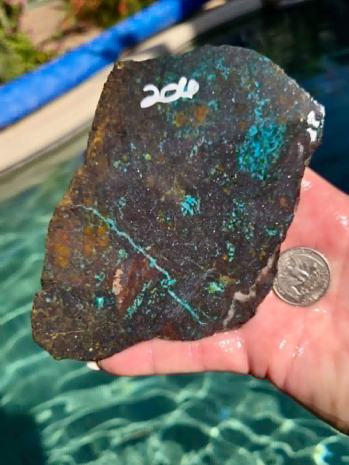 Galena Chrysocolla Rough Slab 205-207