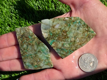 Globe Chrysocolla, Malachite & Quartz Slab Bundle SB 146