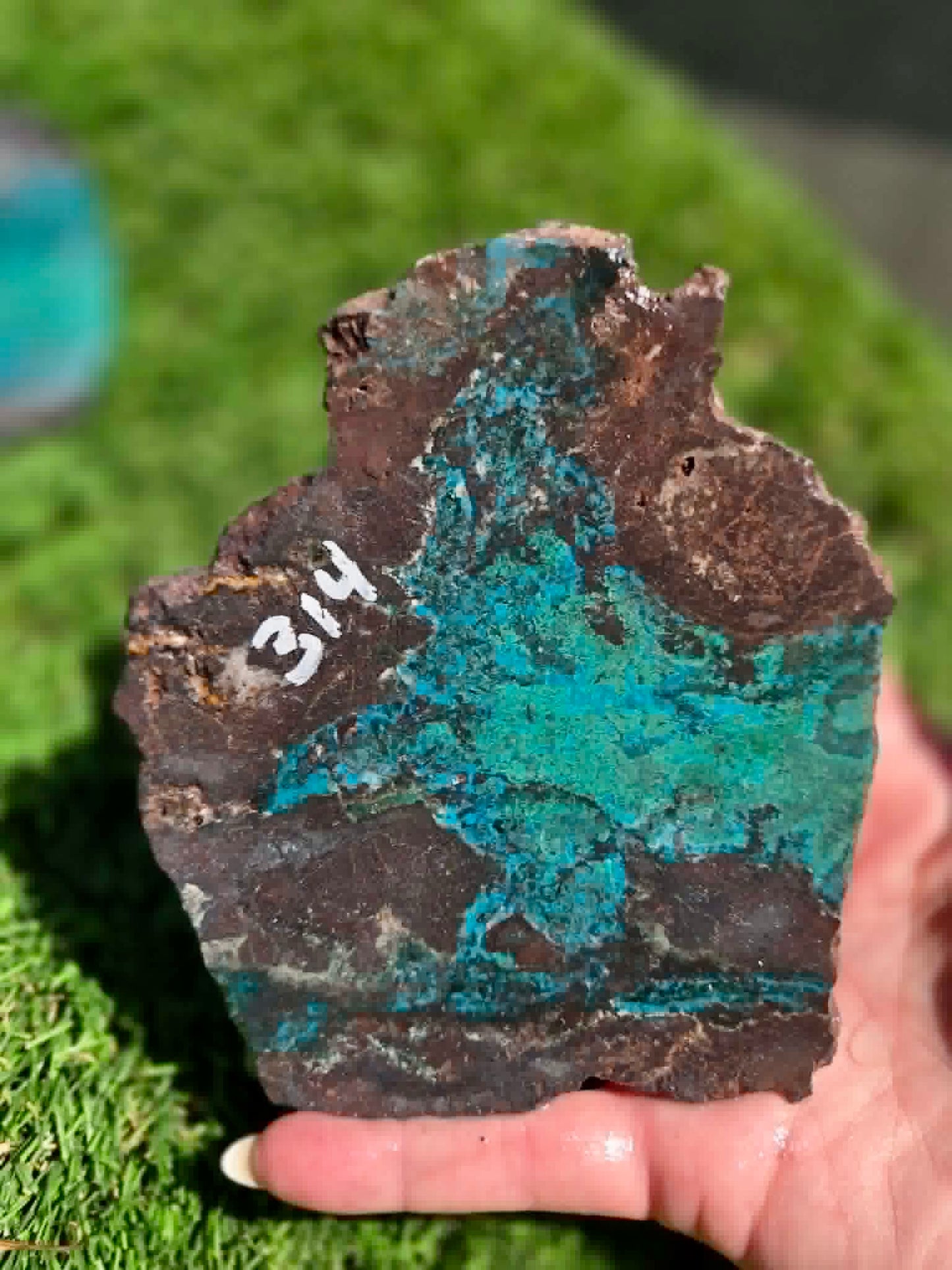 High-End Chrysocolla & Malachite Vein G314-316