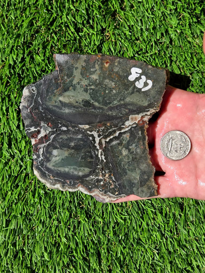 Brecciated Green Jasper Slabs R835–837