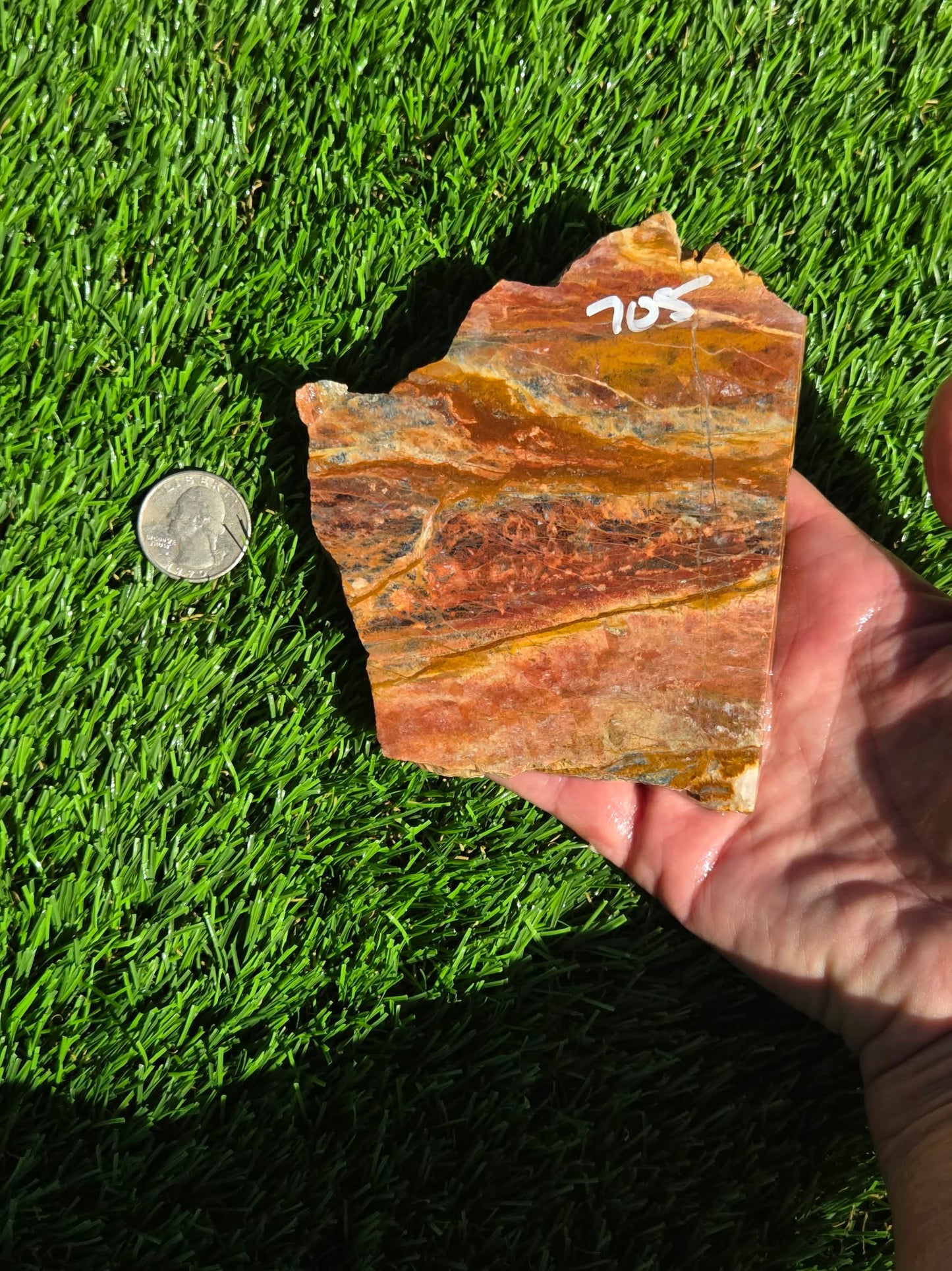 Banded Arizona Jasper with Quartz Veins Slabs O704–707