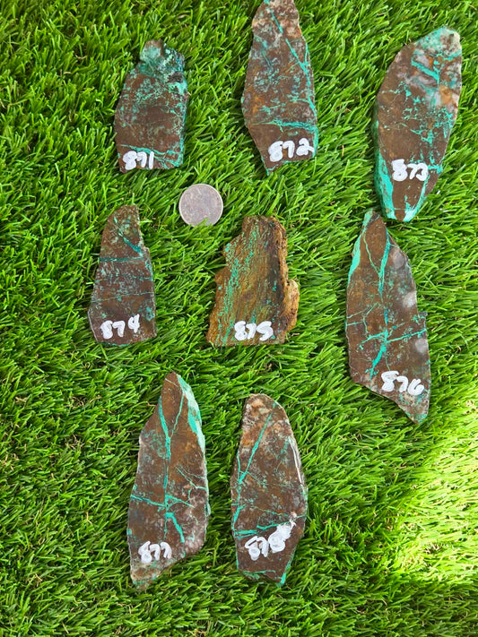 Globe Chrysocolla Spiderweb Slabs R871–878