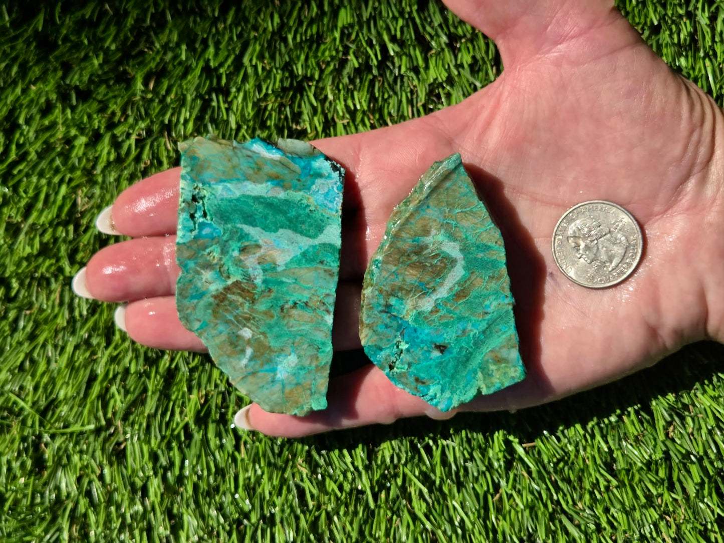 Globe Chrysocolla, Malachite & Quartz Slab Bundle SB 134