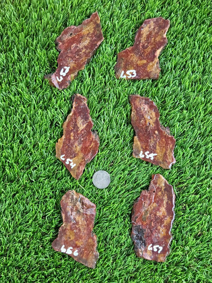 Red & Mustard Jasper Slabs N652-657