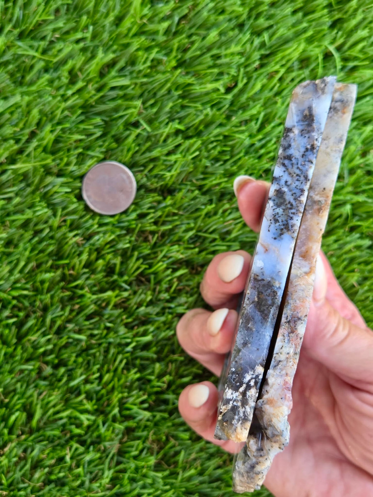 Moss Agate with Dendritic Inclusions Slabs Q799–800