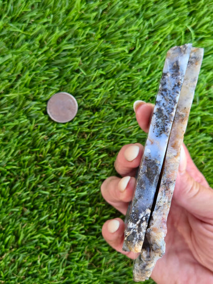 Moss Agate with Dendritic Inclusions Slabs Q799–800