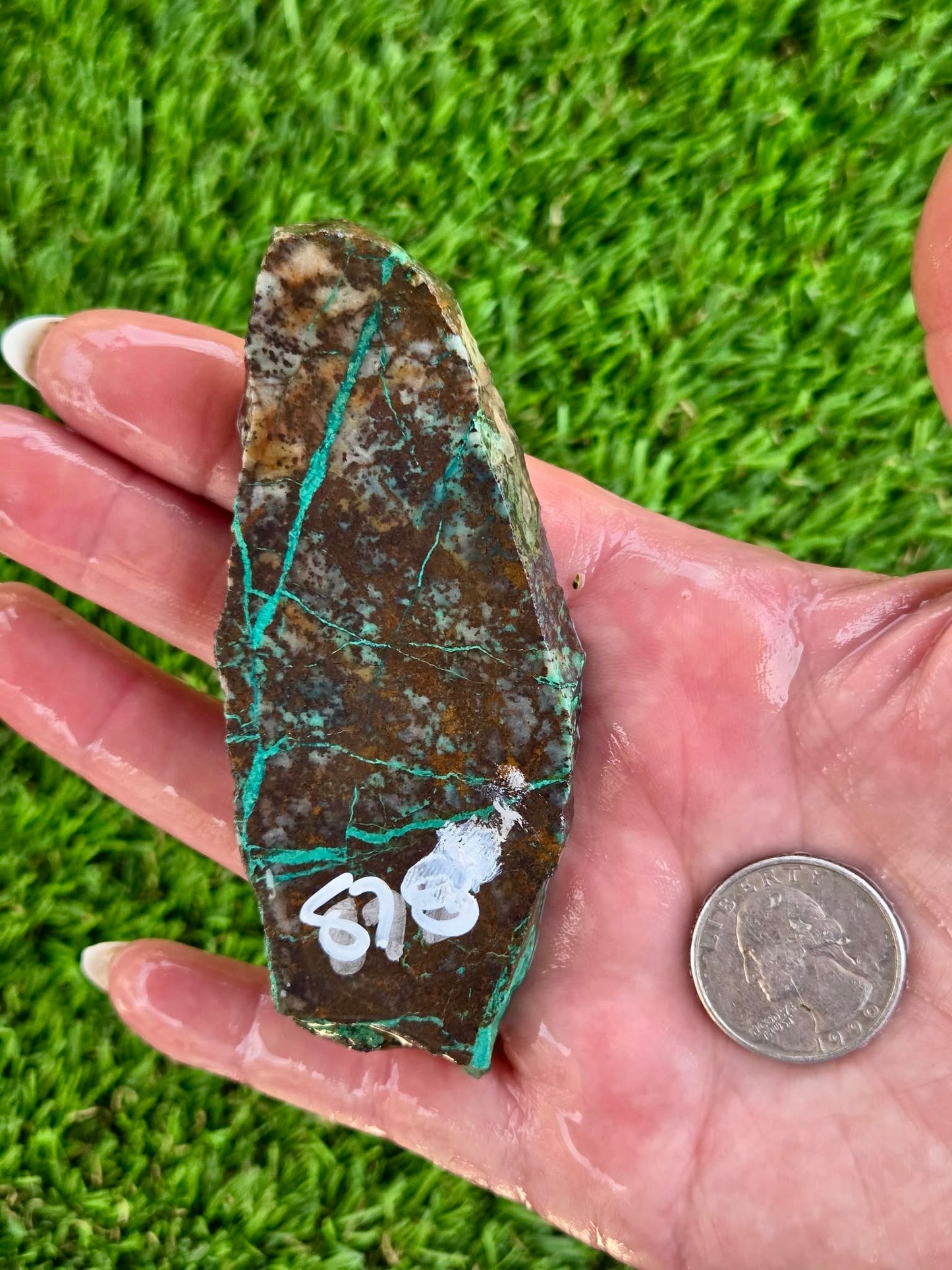 Globe Chrysocolla Spiderweb Slabs R871–878