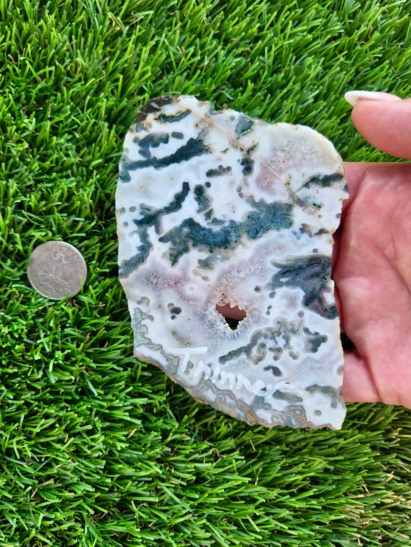 Moss Agate with Crystal Pockets Slabs H366-370