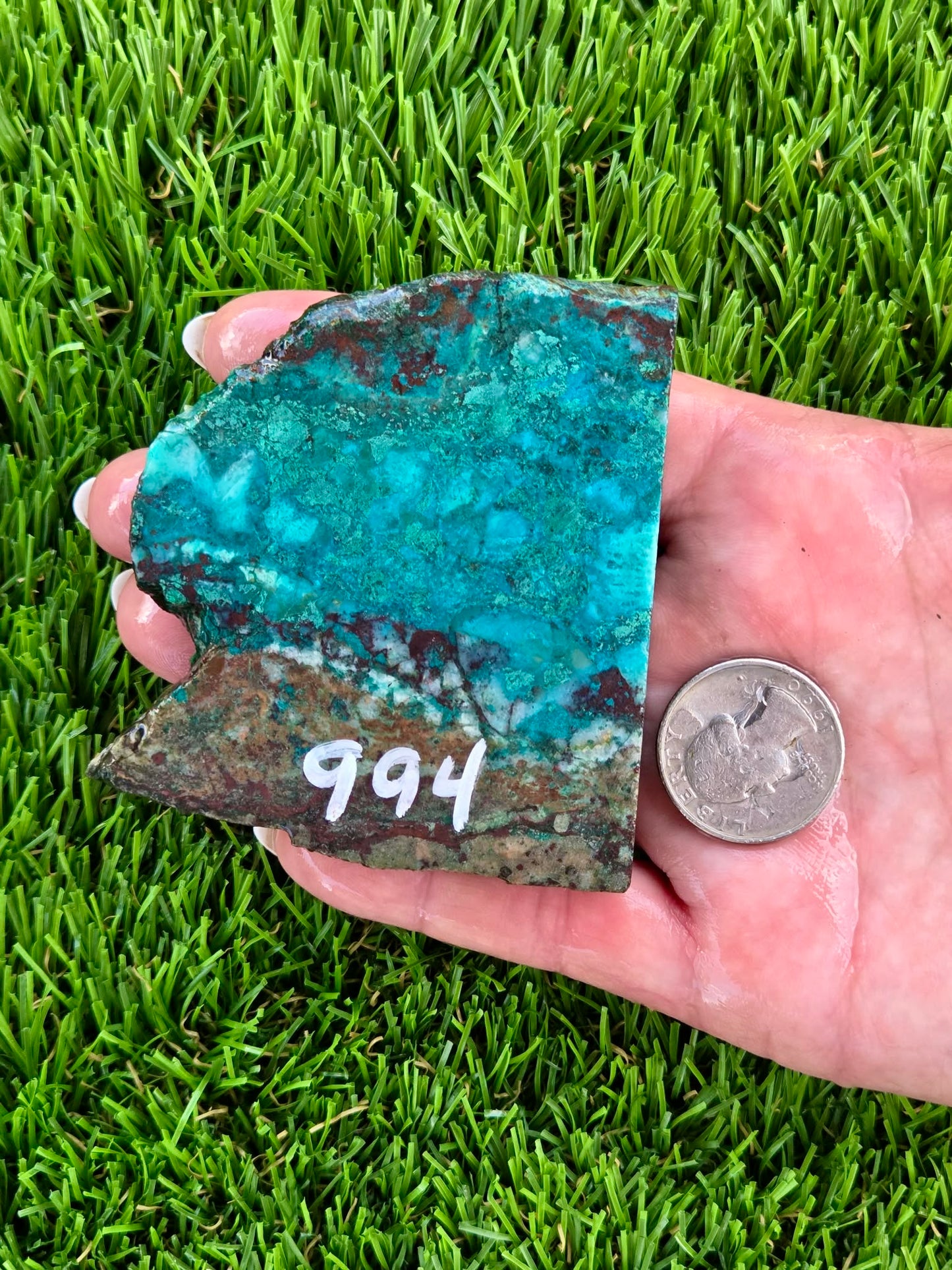 Globe Chrysocolla & Malachite Slabs V991–995