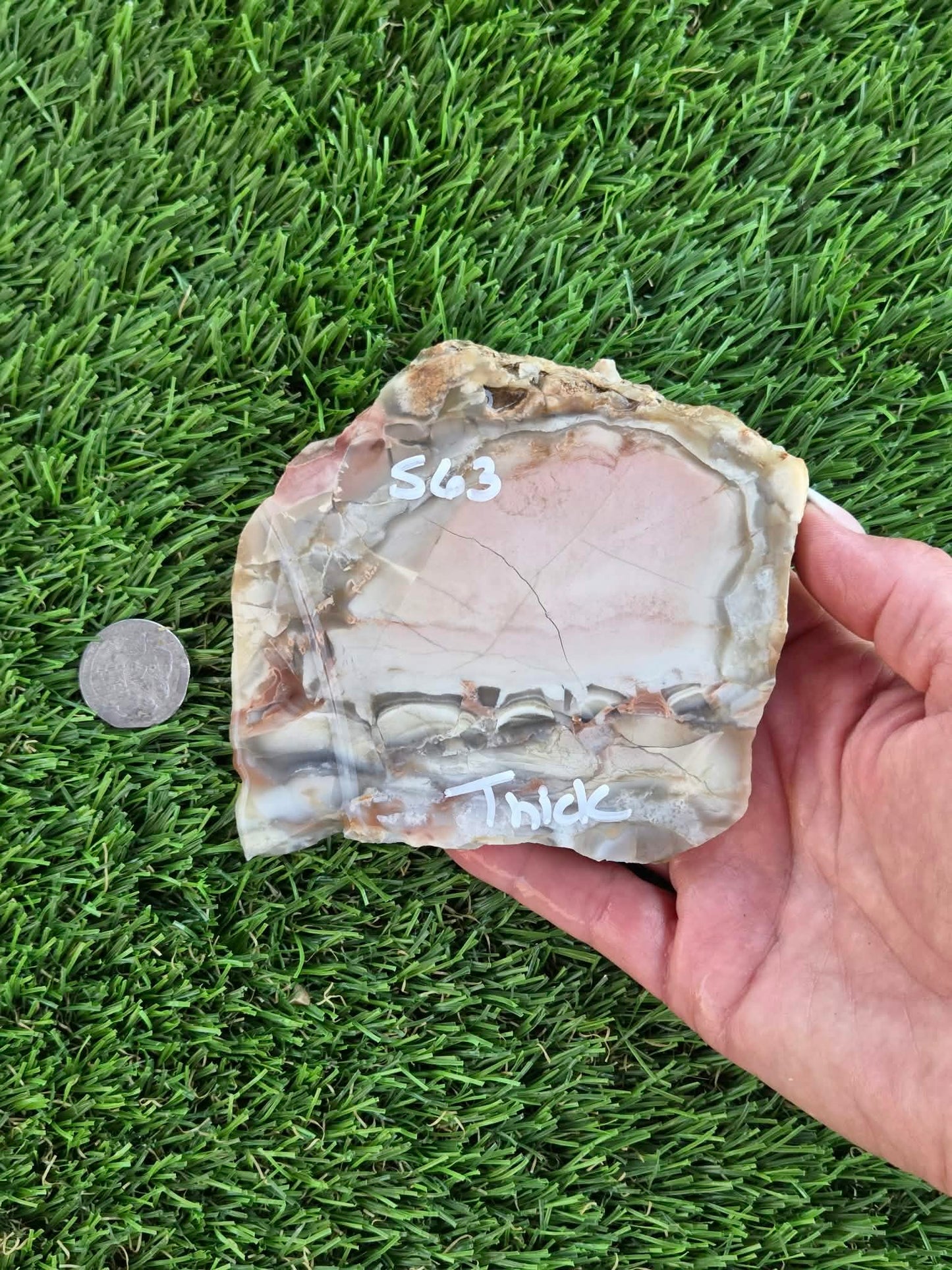 Brecciated Chalcedony Agate – Peach/Pastel Slabs L563-566