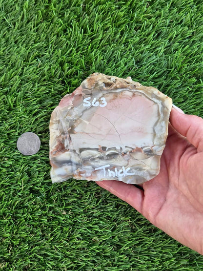 Brecciated Chalcedony Agate – Peach/Pastel Slabs L563-566