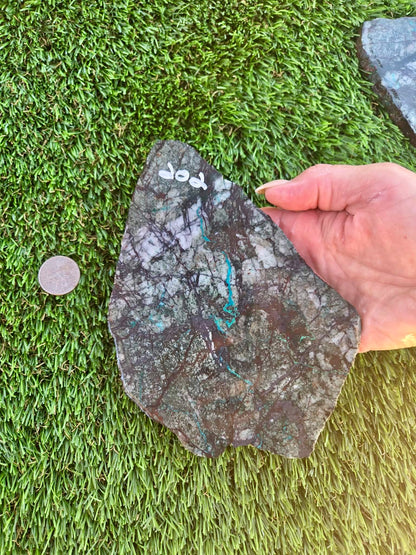 Globe Chrysocolla Hematite & Quartz Slabs D201-204
