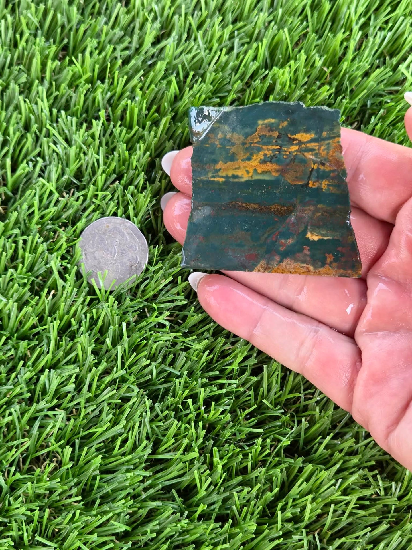 Green Jasper with Tiger Stripes Slabs M605-611