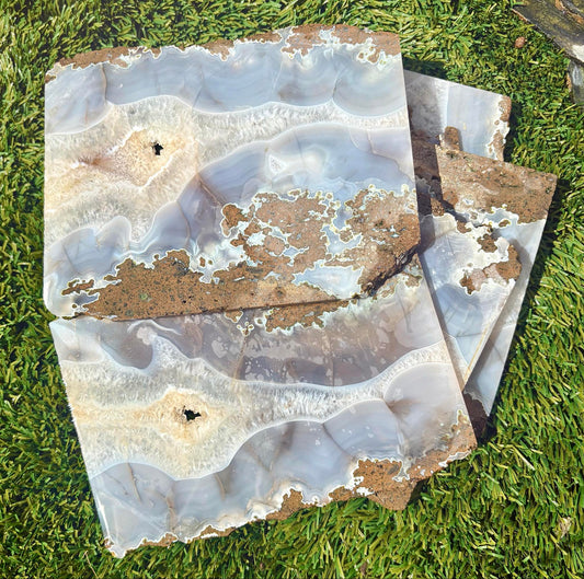 Druzy Banded Blue Luna Agate