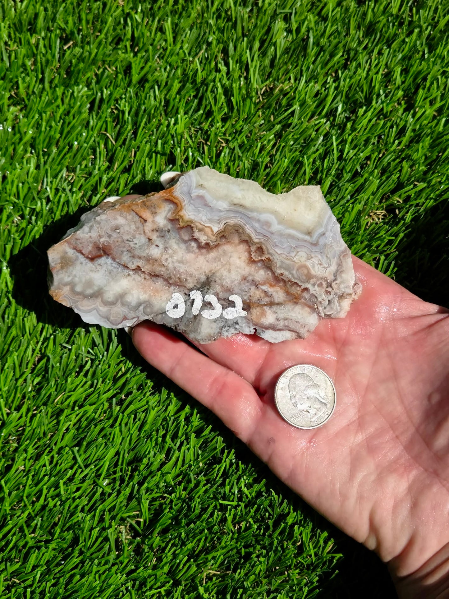 Crazy Lace Agate with Crystal Pockets Slabs O731–735