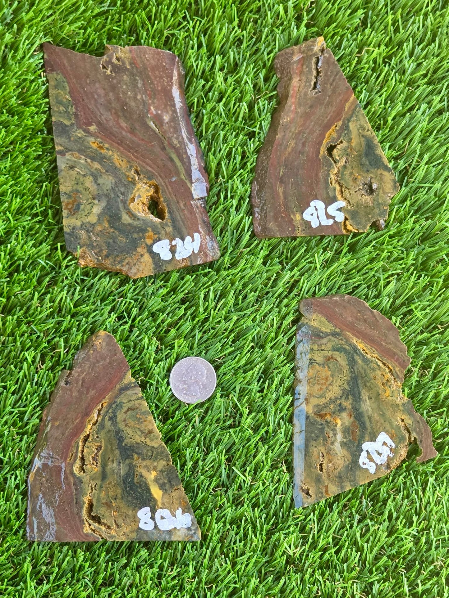 Indonesian Magnetic Banded Jasper Slabs Q824-827