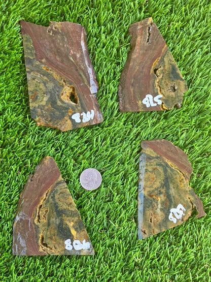 Indonesian Magnetic Banded Jasper Slabs Q824-827