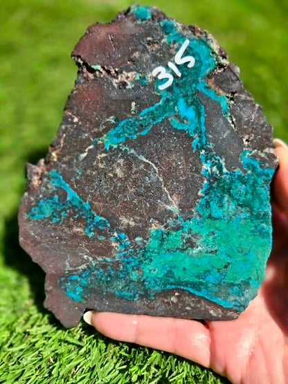 High-End Chrysocolla & Malachite Vein G314-316