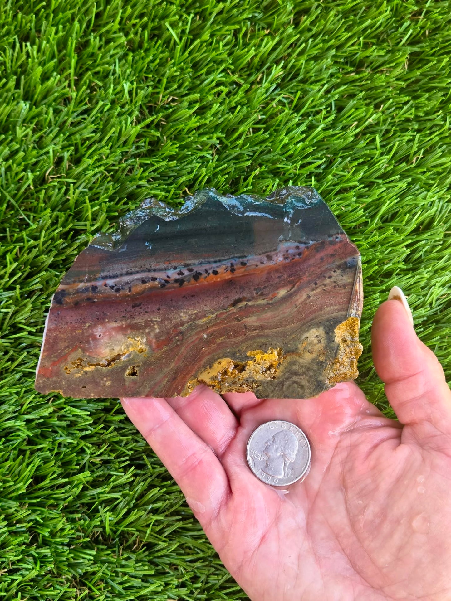 Indonesian Magnetic Banded Jasper Slabs Q808–812