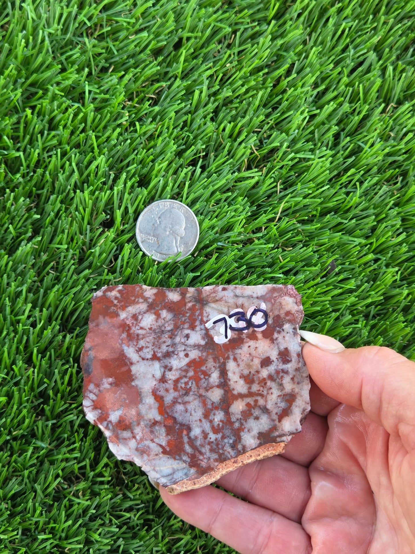 Brecciated Red Jasper with Quartz Slabs O727–730