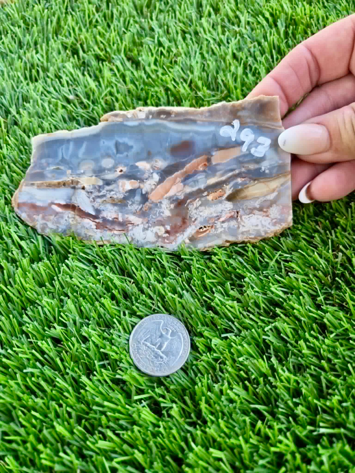 Rare Purple & Peach Burro Creek Agate Slabs F293-296