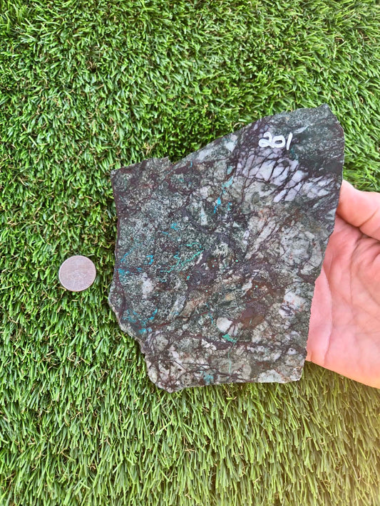Globe Chrysocolla Hematite & Quartz Slabs D201-204