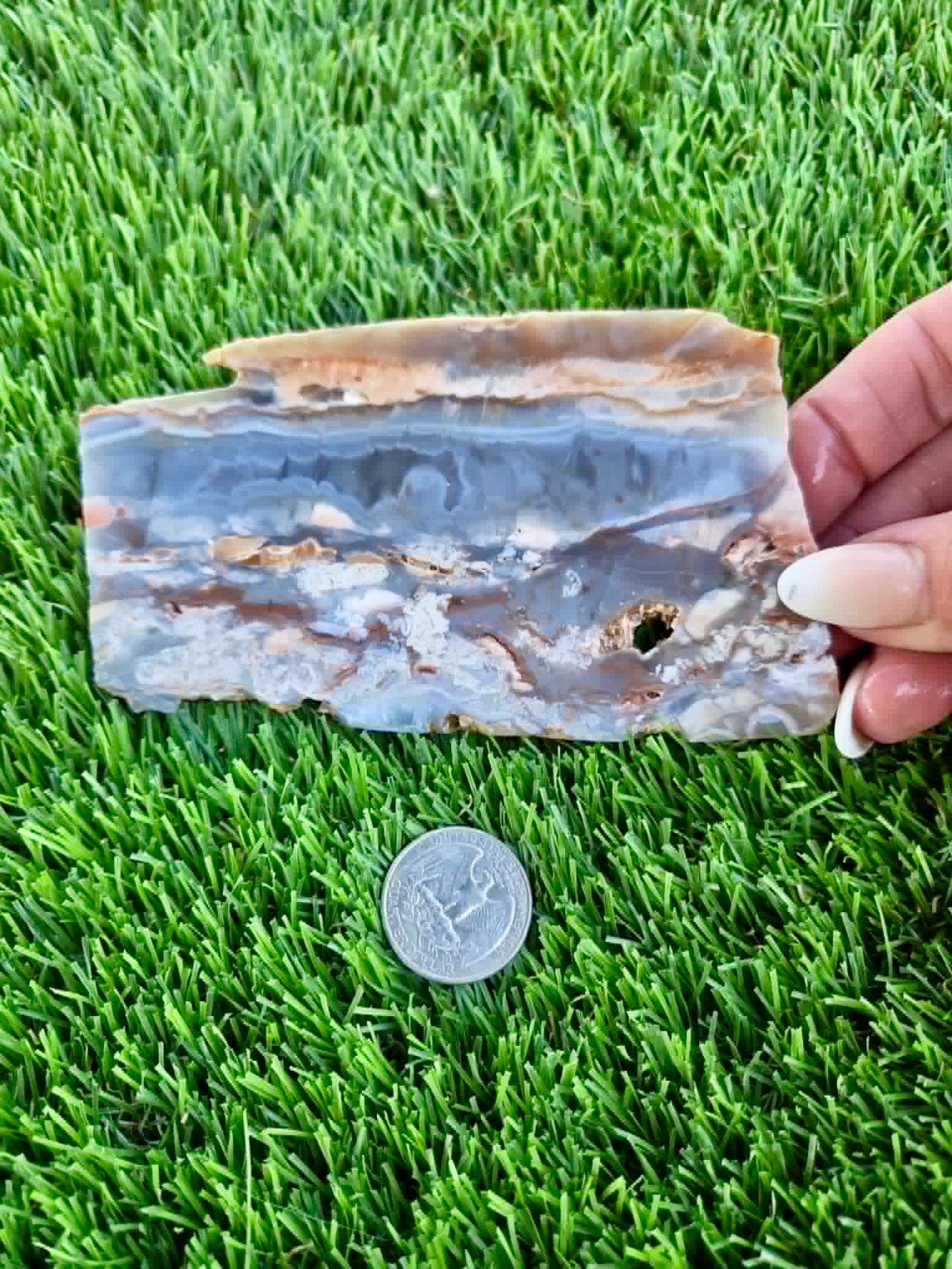 Rare Purple & Peach Burro Creek Agate Slabs F293-296