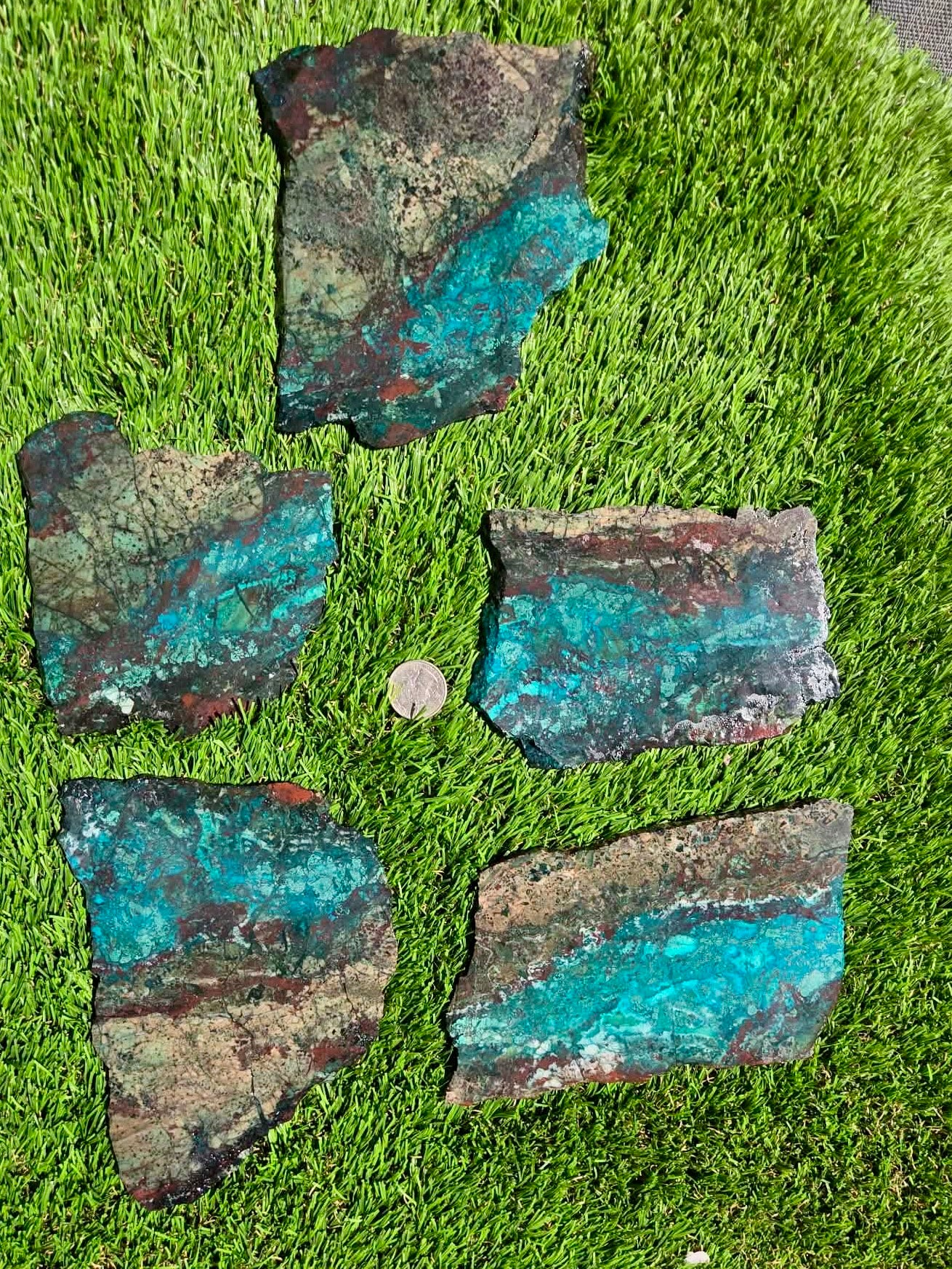 Inspiration Mine Chrysocolla, Malachite & Silica Slabs T896–900