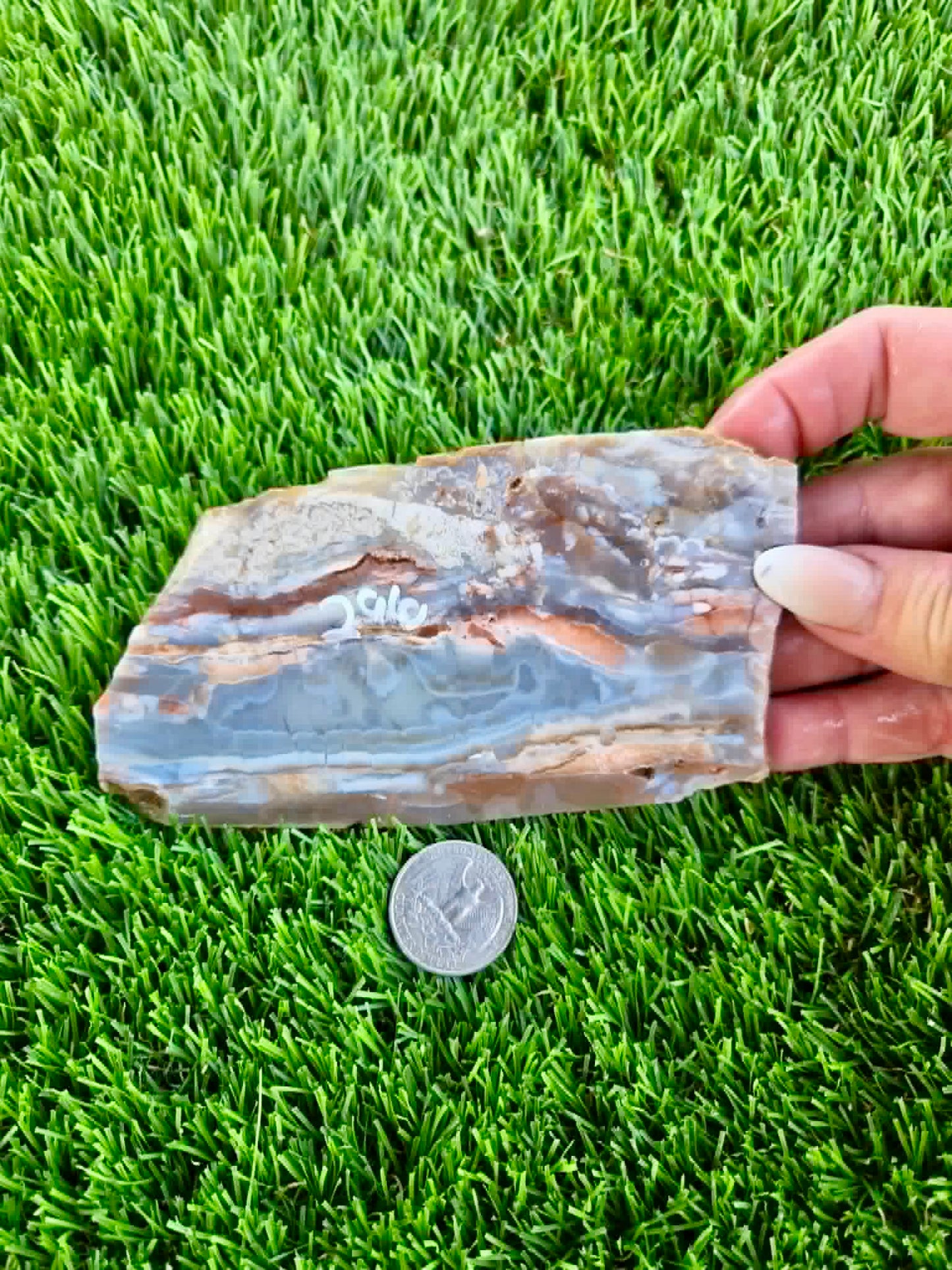 Rare Purple & Peach Burro Creek Agate Slabs F293-296