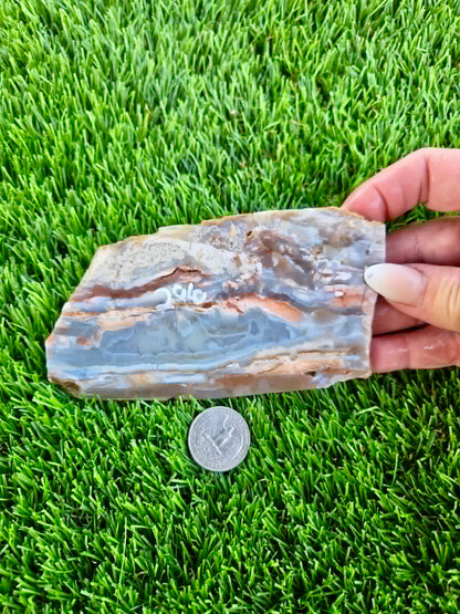 Rare Purple & Peach Burro Creek Agate Slabs F293-296