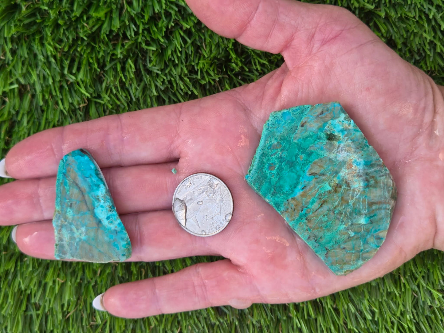 Globe Chrysocolla, Malachite & Quartz Slab Bundle SB 137