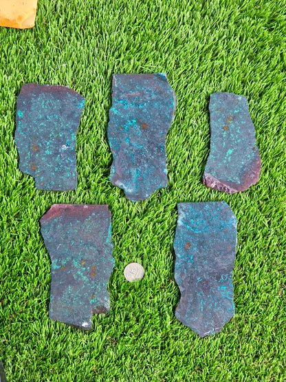 Galena Chrysocolla & Malachite Slabs V980–984