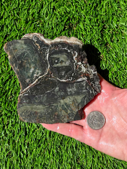 Brecciated Green Jasper Slabs R835–837