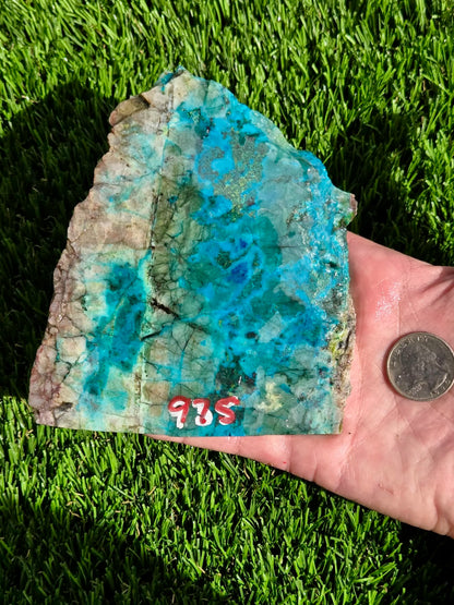 Chrysocolla, Limonite & Tenorite Slabs V975–978