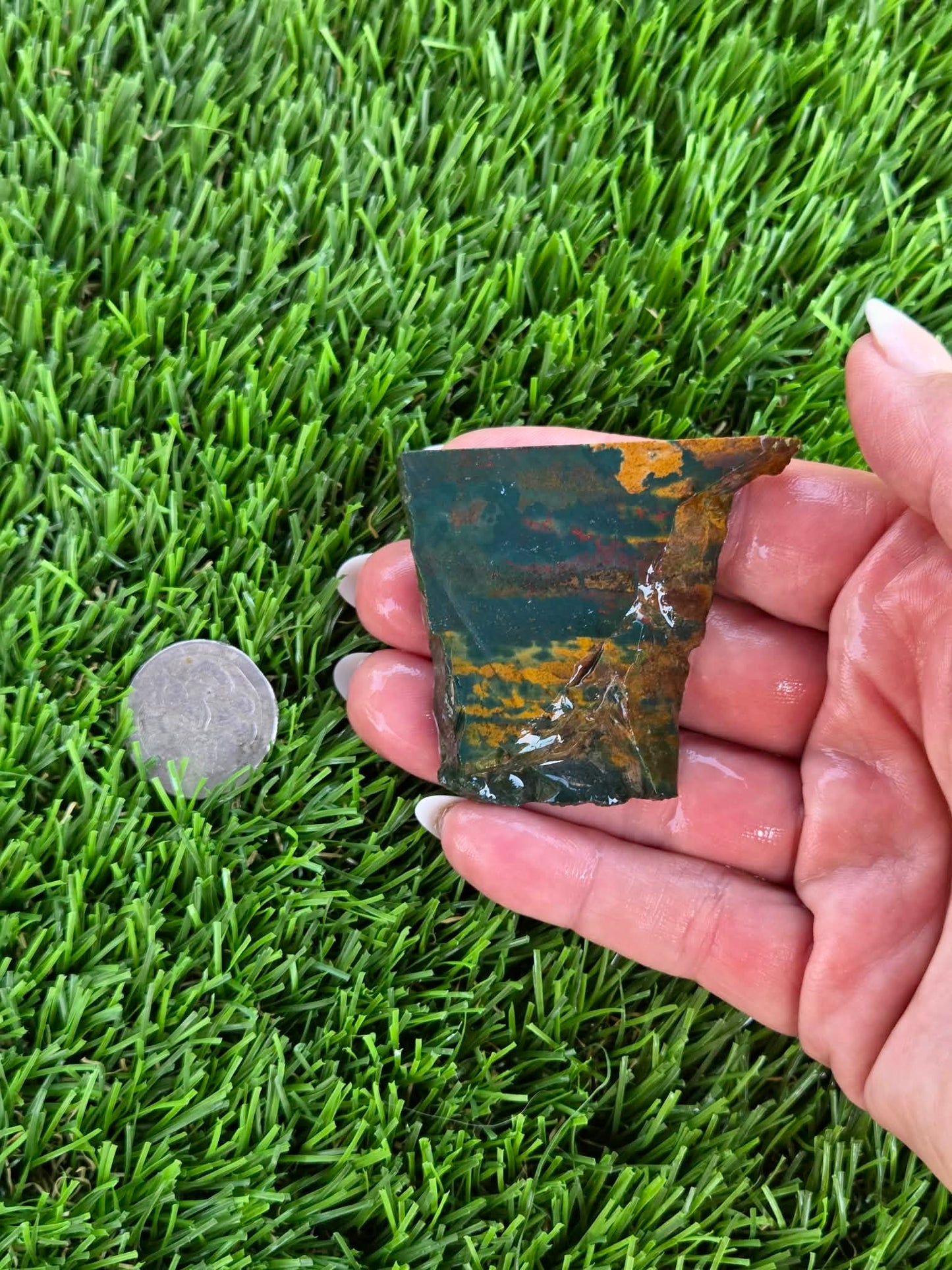 Green Jasper with Tiger Stripes Slabs M605-611