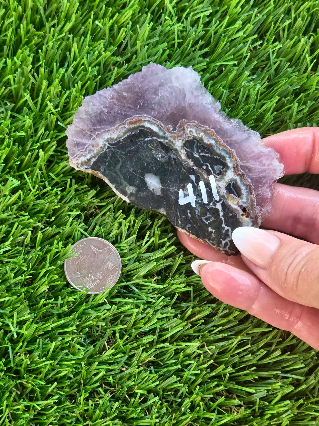 Banded Amethyst & Agate Slabs H409-414