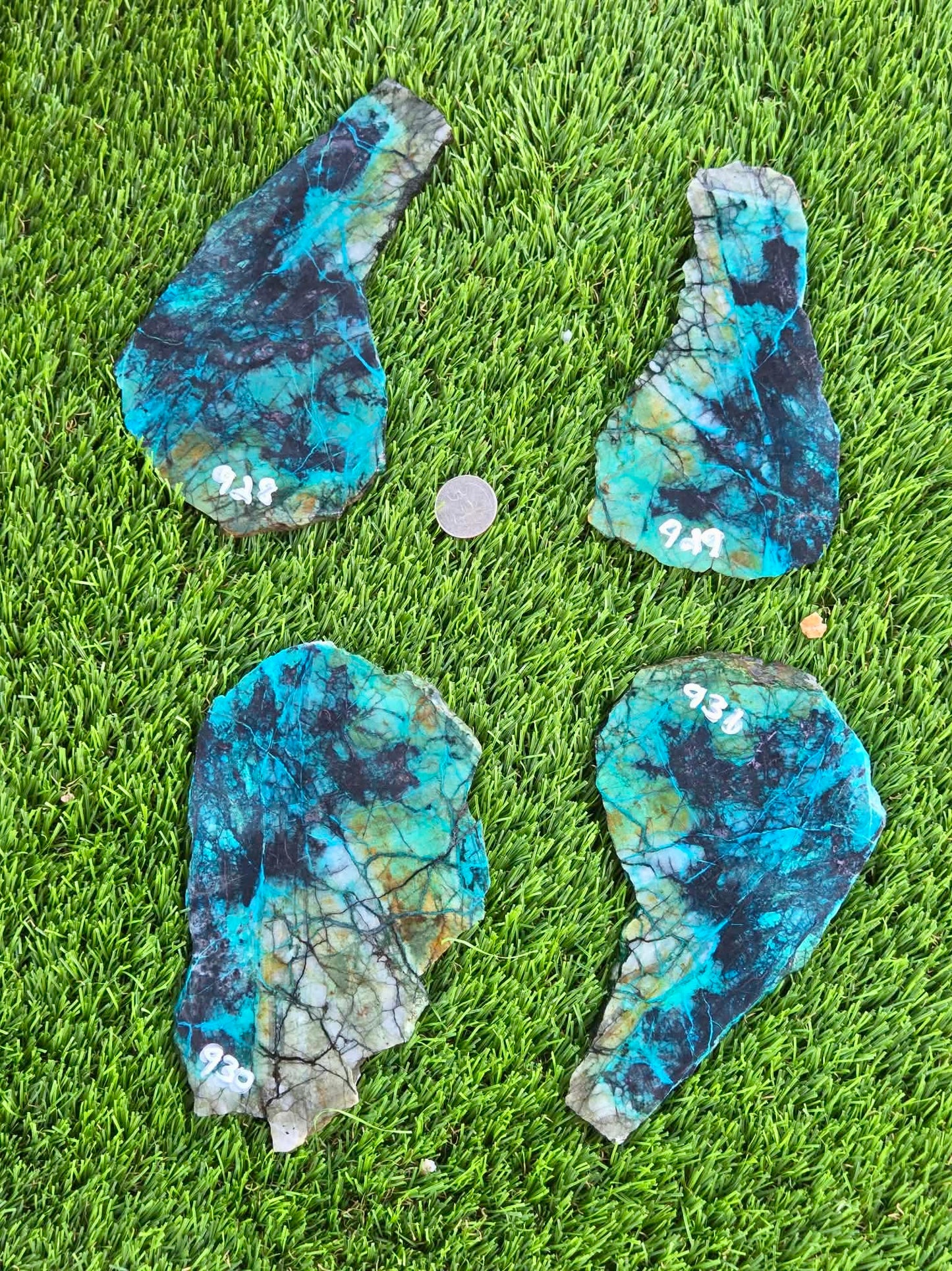 Inspiration Mine Chrysocolla & Cuprite Slabs T928–931