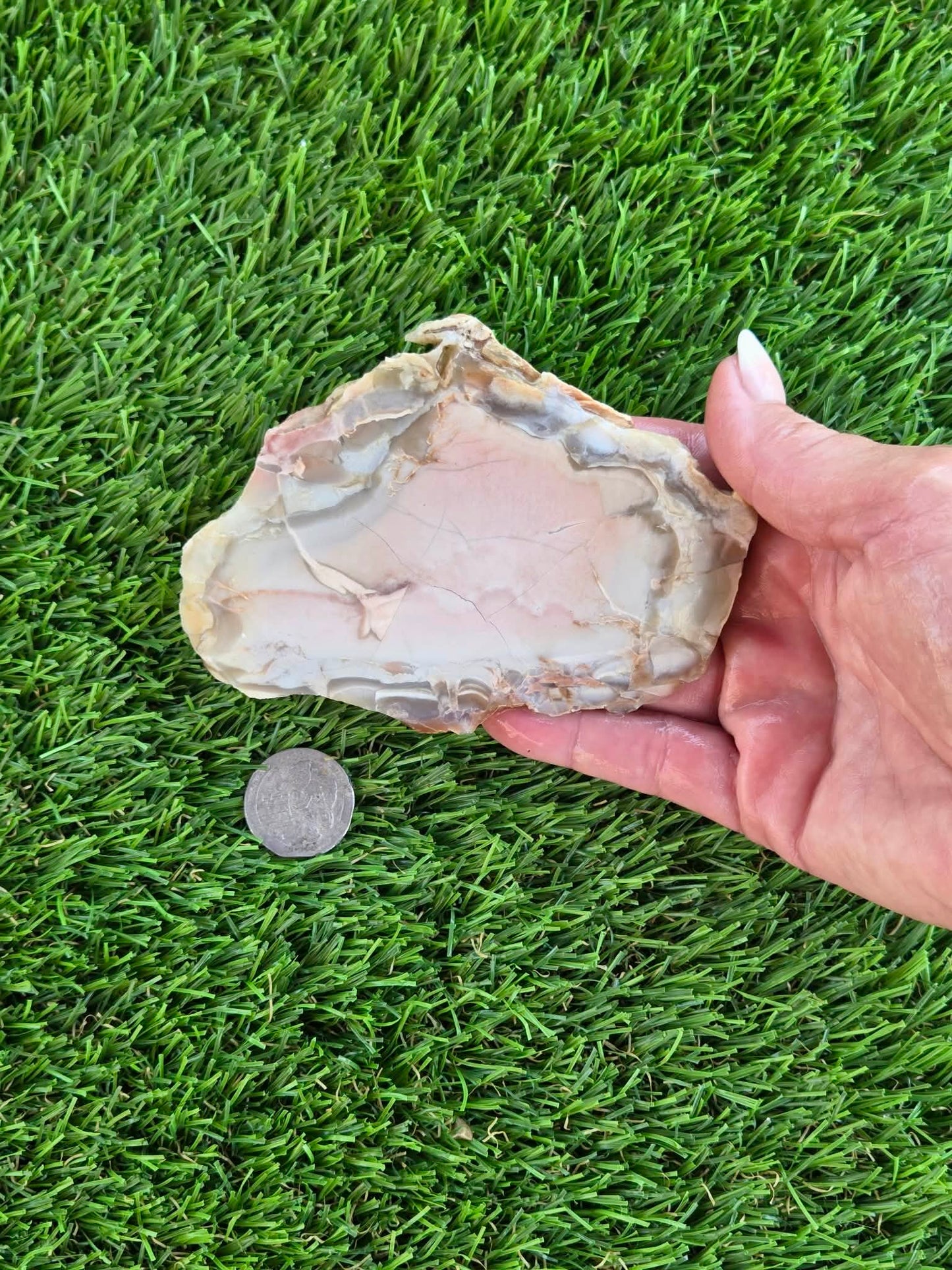 Brecciated Chalcedony Agate – Peach/Pastel Slabs L563-566